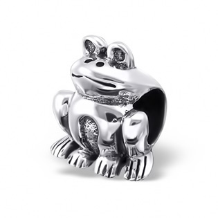 Silver Frog Plain Bead