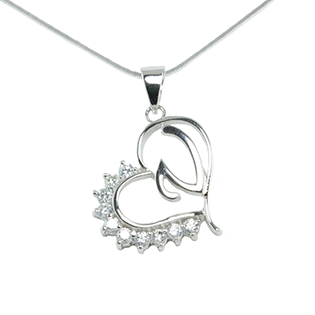 Silver Pendant Heart Shape V