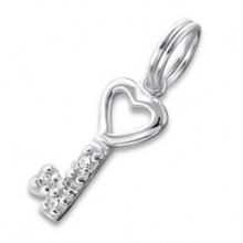 Silver Key Charm With Split Ring