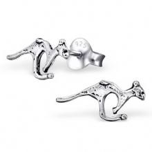 Silver Kangaroo Plain Ear Studs