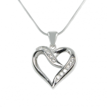 Silver Pendant Heart Leaf Shape