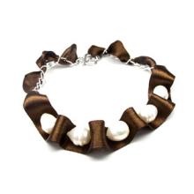 POSH Real Pearl with Silk Ribbon Bracelet