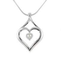 Silver Pendant Heart In Heart Shape 