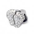 Silver Footprint Jeweled Bead