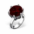 Silver Ring Bead with Garnet CZ