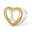 Silver and Gold Heart Bead