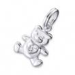 Silver Bear Charm With Split Ring with Cubic Zirconia