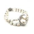 ELIZABETH Mabe White and White Real Pearl Bracelet