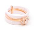 Pink Ceramic Gold Filled Sterling Silver and CZ ring