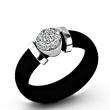 Sterling Silver Ring with Rubber and CZ