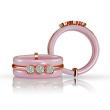 Pink Ceramics Gold Plated Sterling Silver Ring